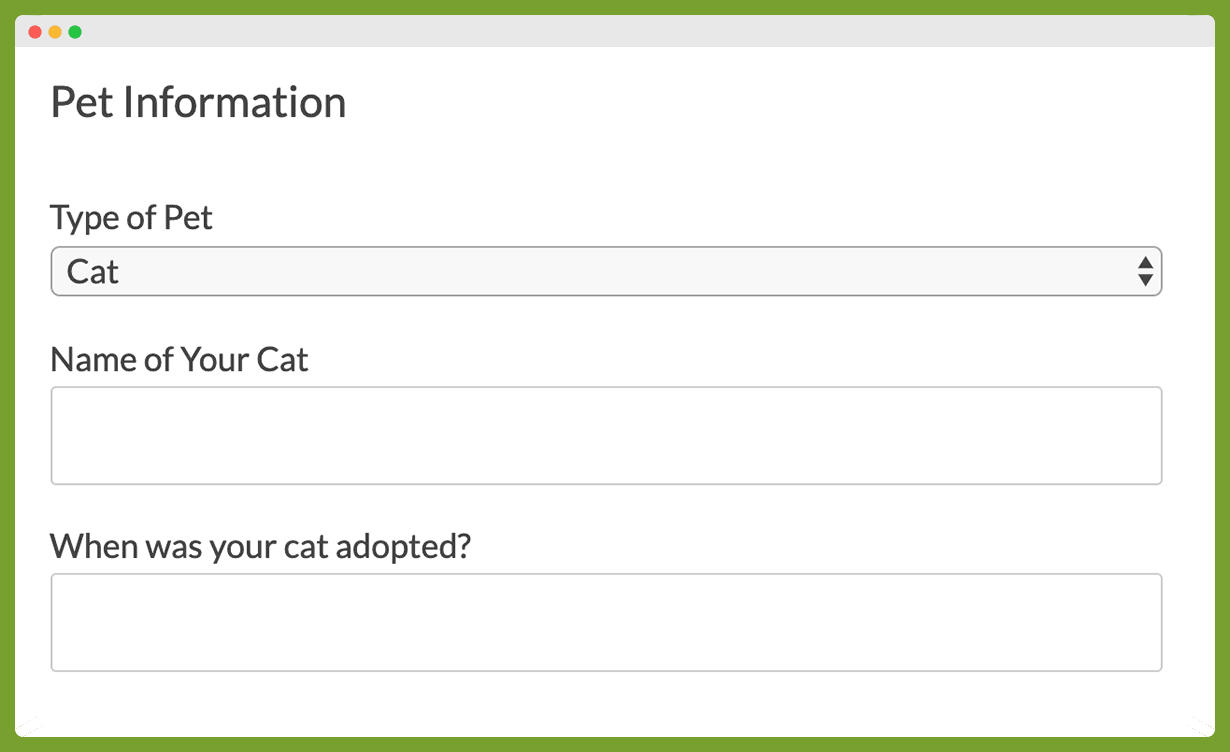 Conditional fields example