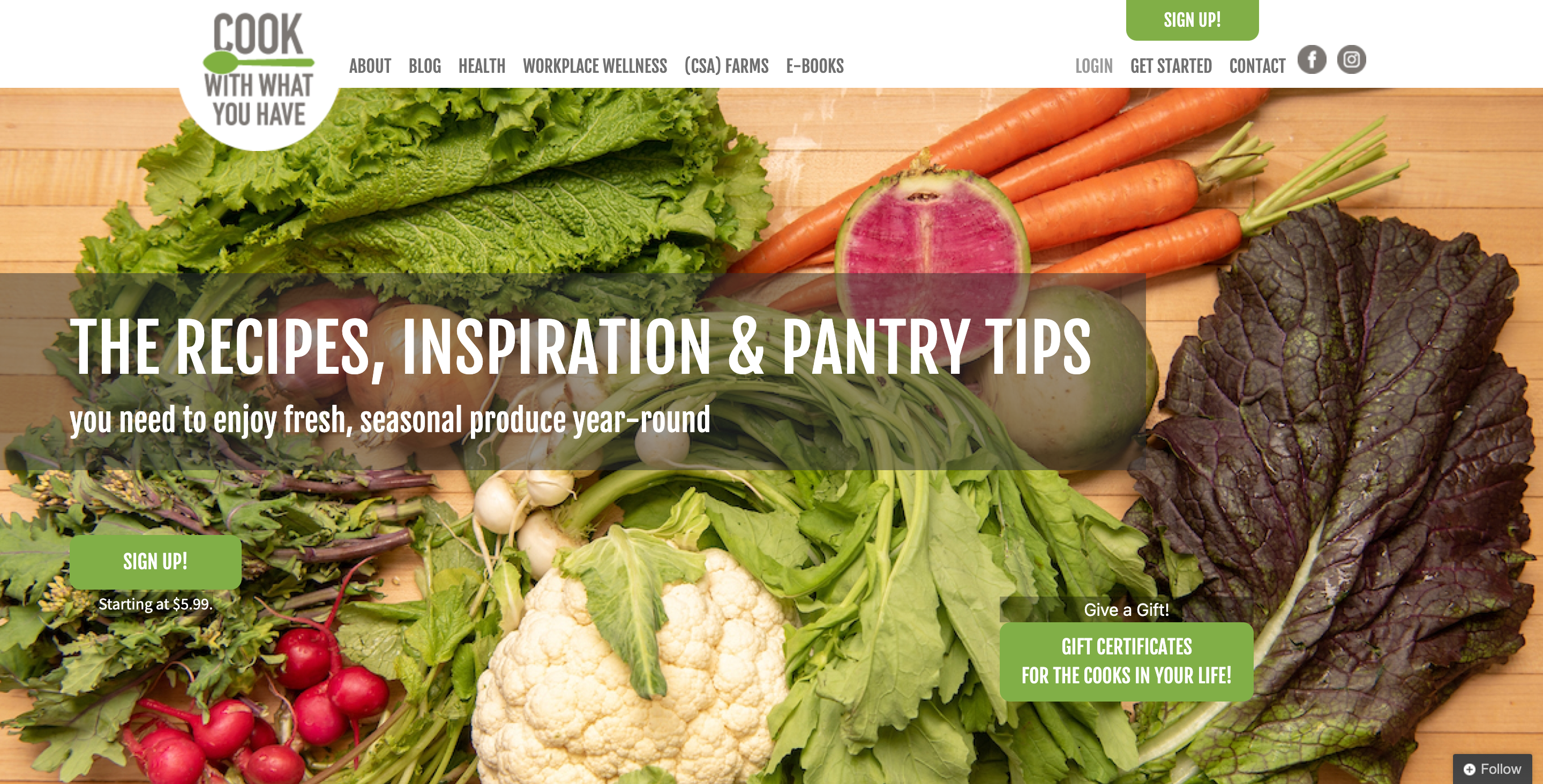 Cook With What You Have Website Homepage