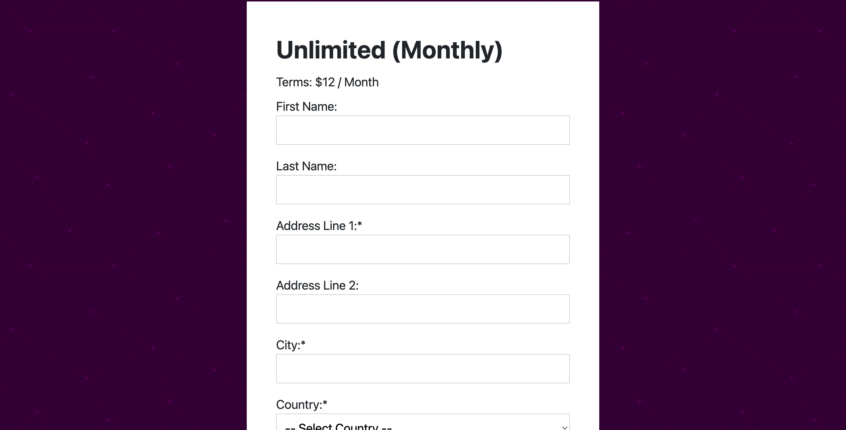 SVG Background Membership Checkout