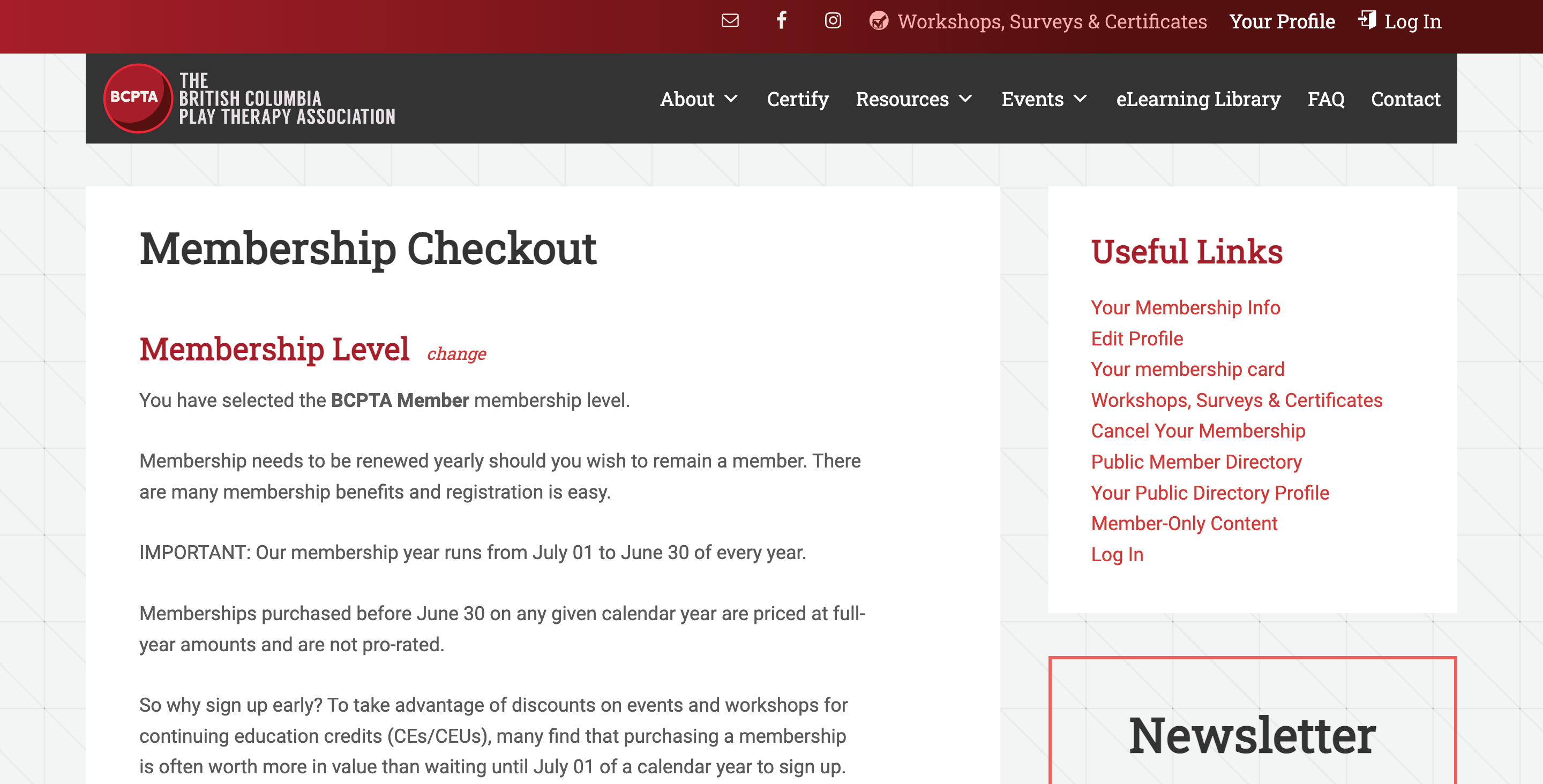 BCPTA Membership Checkout