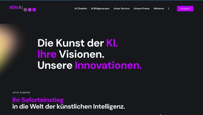 Now AI Website Homepage