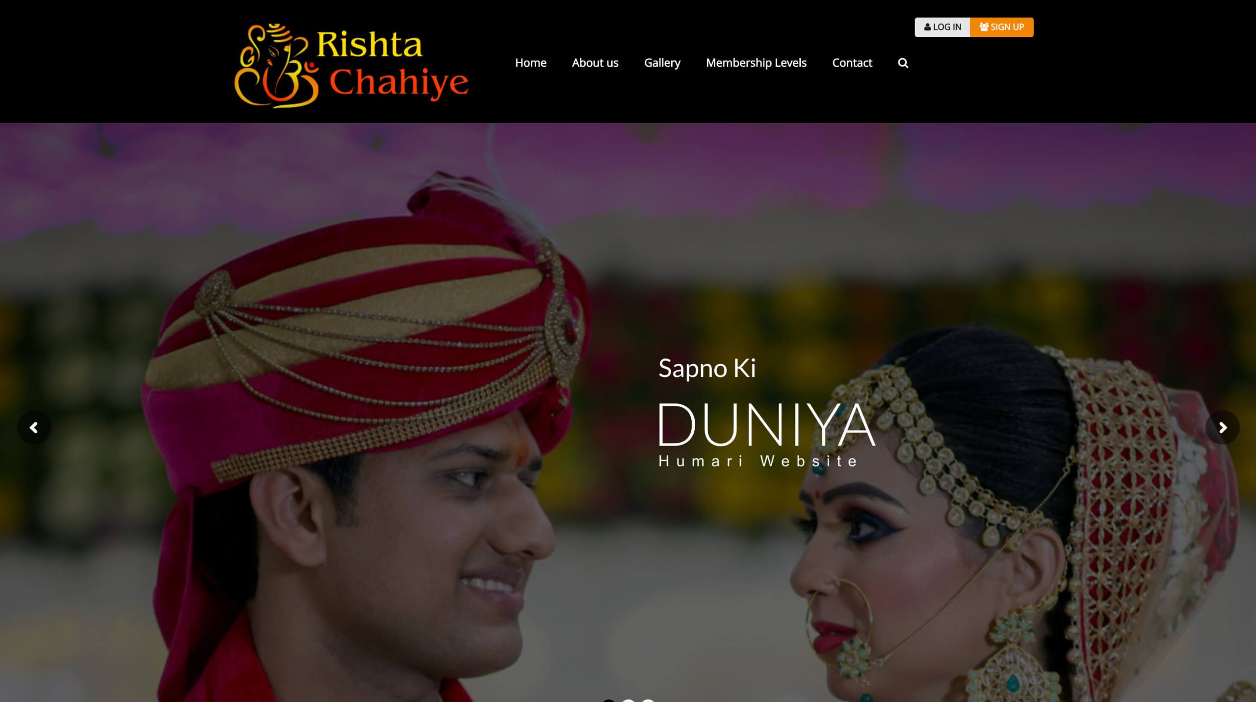 Rishta Chahiye Website Homepage