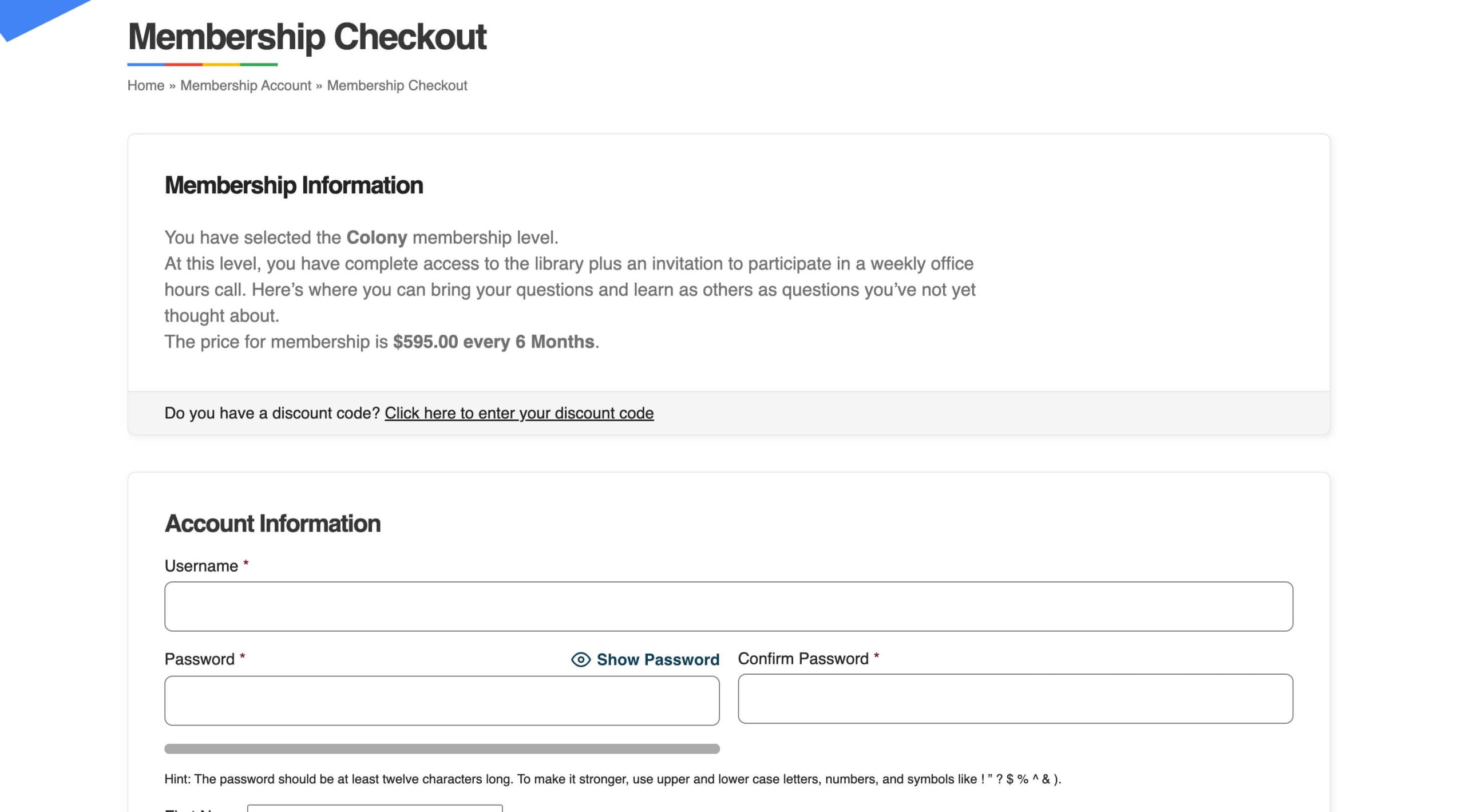 Curious Ants Membership Checkout