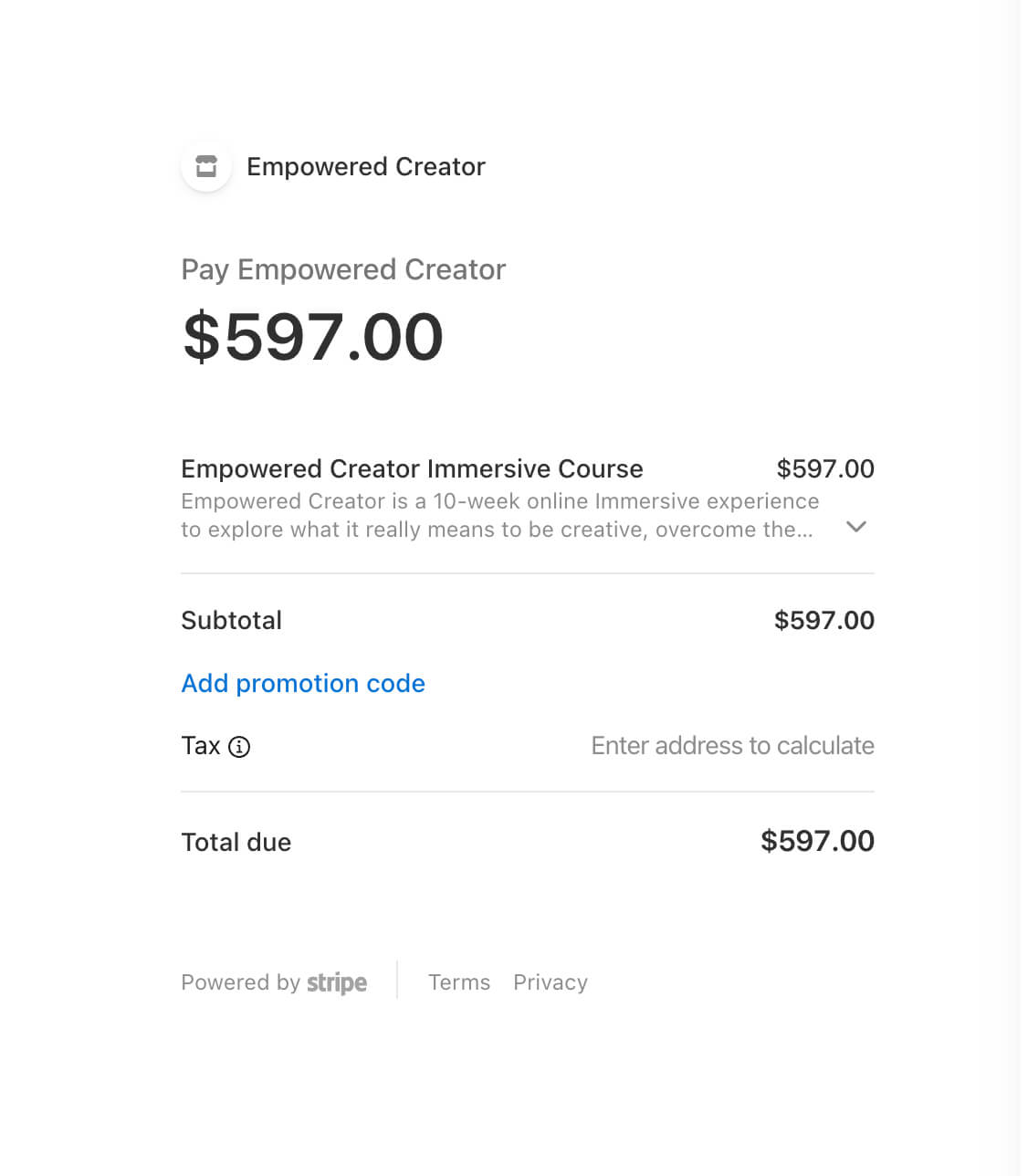 Empowered Creator Membership Checkout