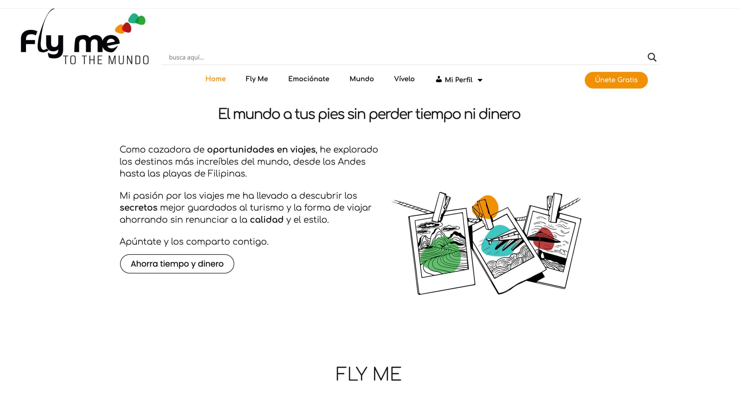 Fly Me To The Mundo Website Homepage