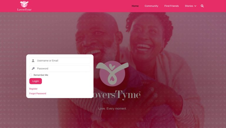 Lovers Tyme Website Homepage