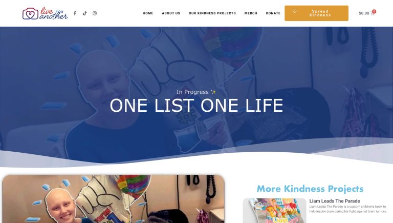 One List One Life Website Homepage