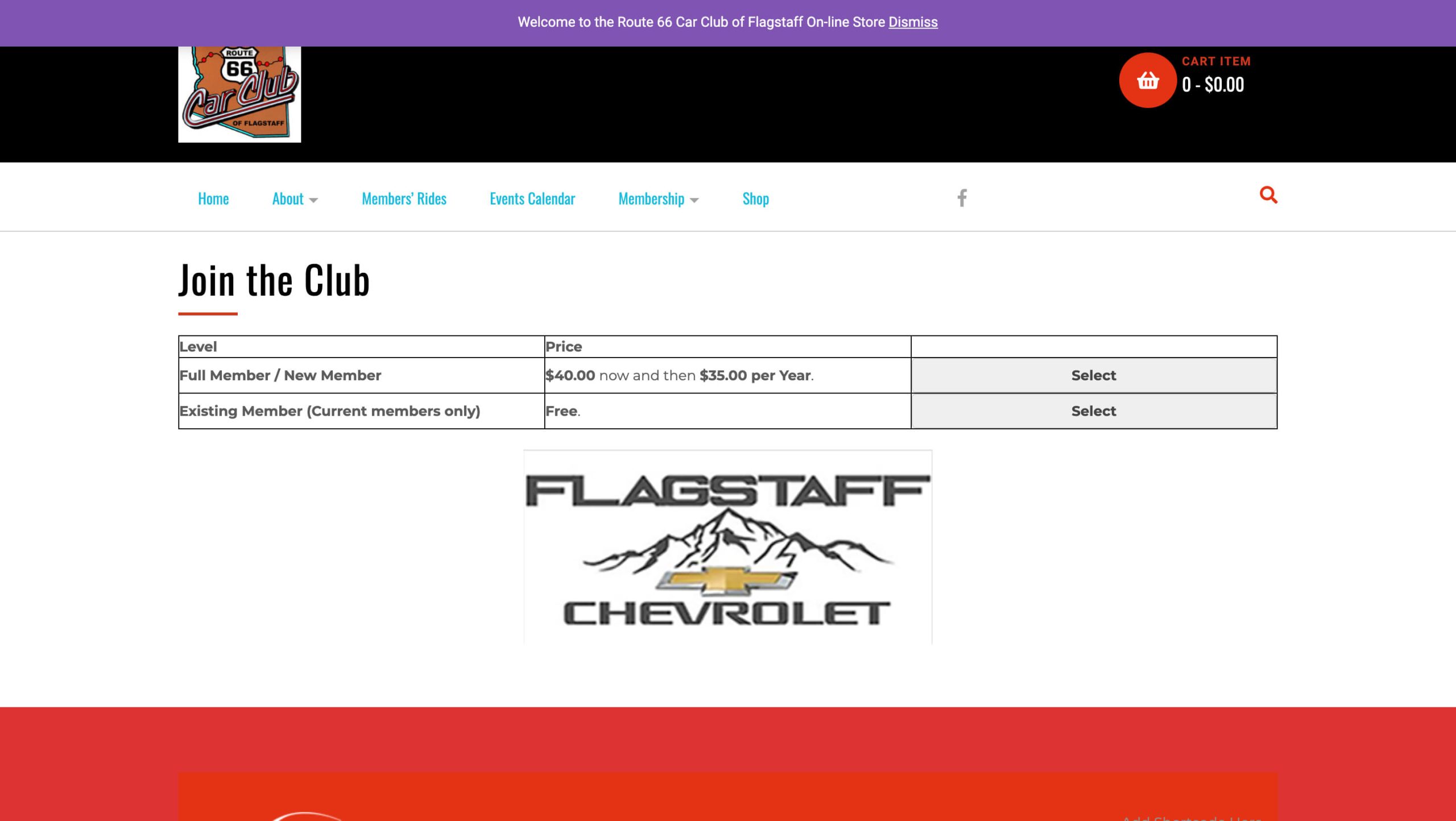 Route 66 Car Club Membership Levels and Pricing