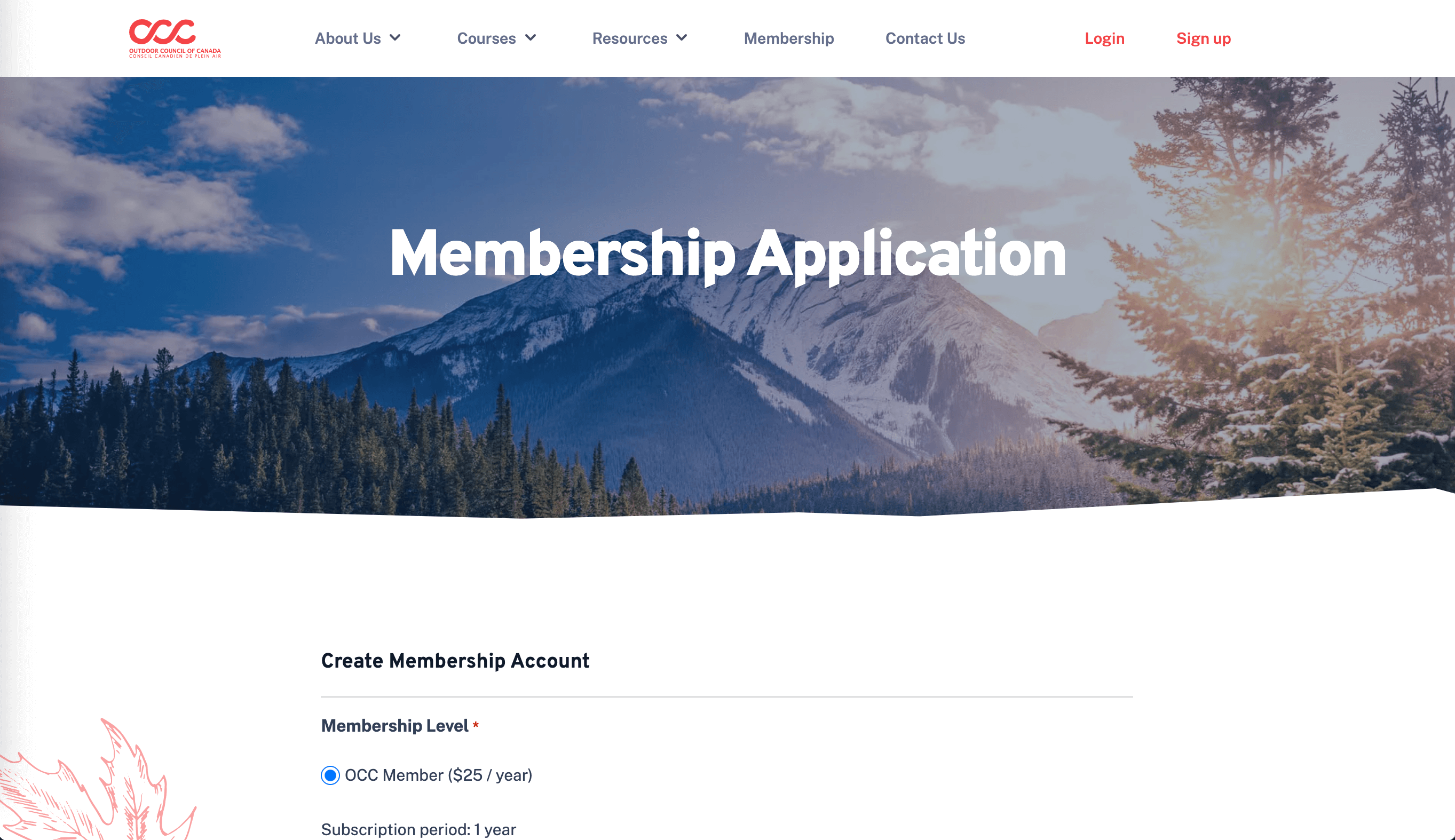 Outdoor Council of Canada Membership Checkout