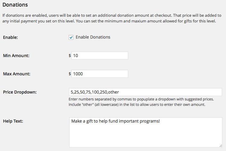 Donations Add On Plugin for PMPro