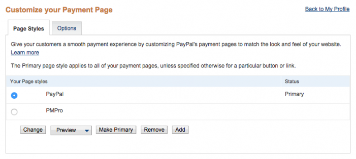 PayPal Page Style Customization