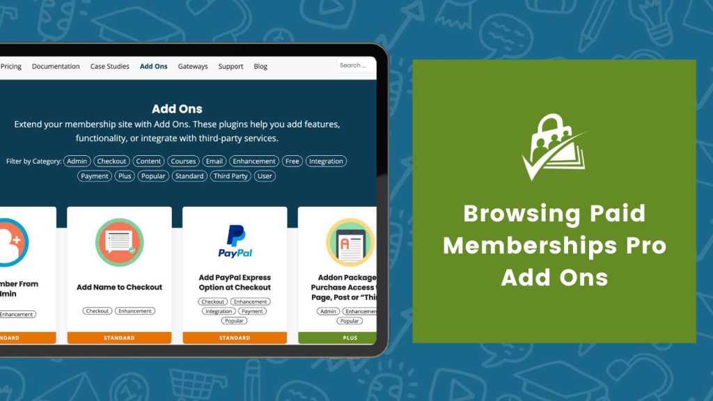 Banner Image for Browsing Paid Memberships Pro Add Ons