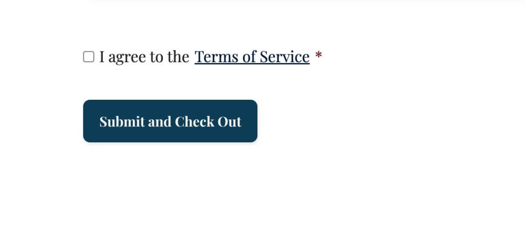 Checkbox at checkout to agree to terms and conditions
