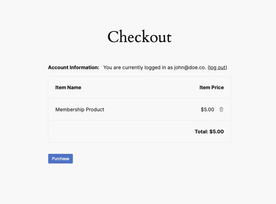 Screenshot of Easy Digital Download checkout page
