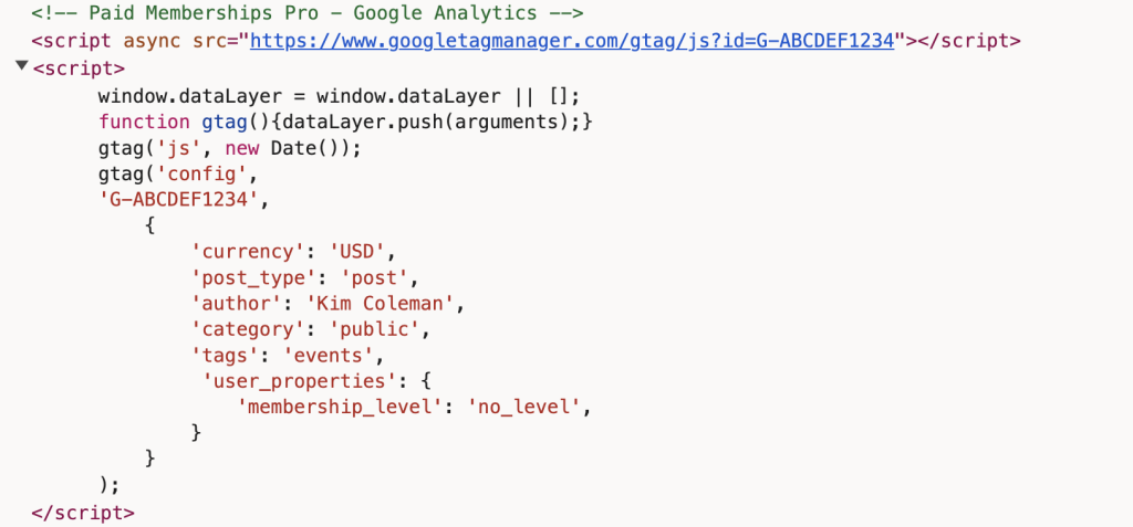 Custom code dimensions in Google Analytics