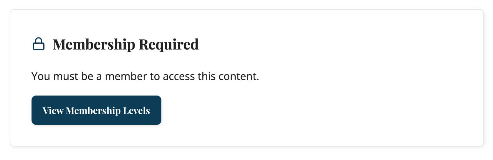 Screenshot example of a restricted post "no access" message.