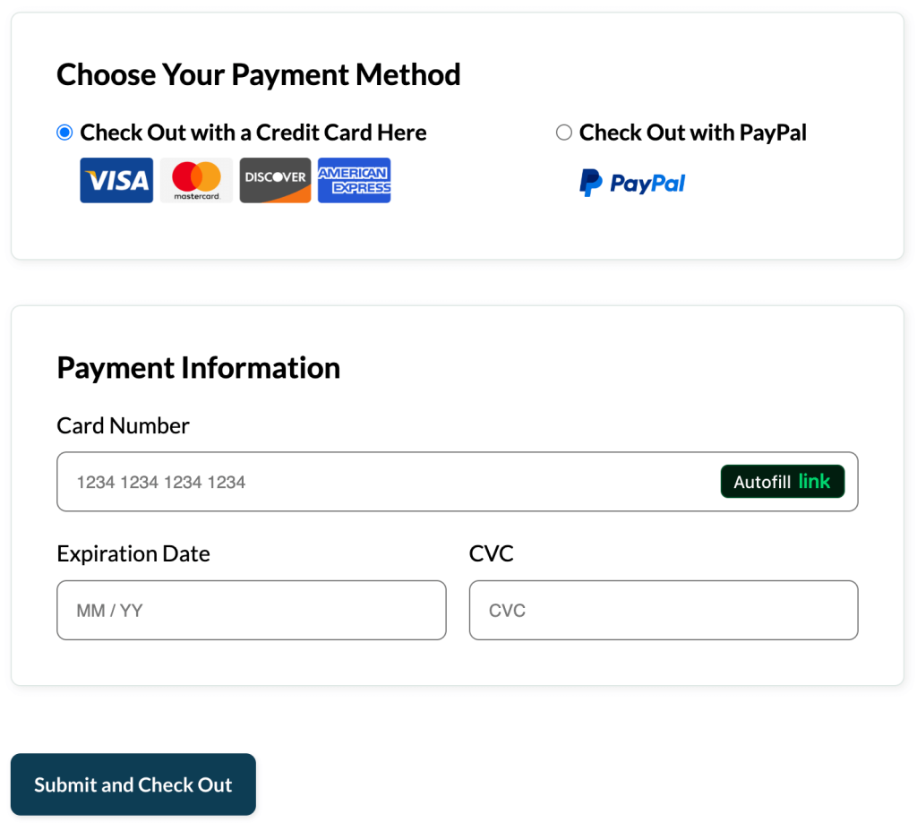 Screenshot of membership checkout with Add PayPal Express Add On showing option to check out with a credit card or check out with PayPal with logos