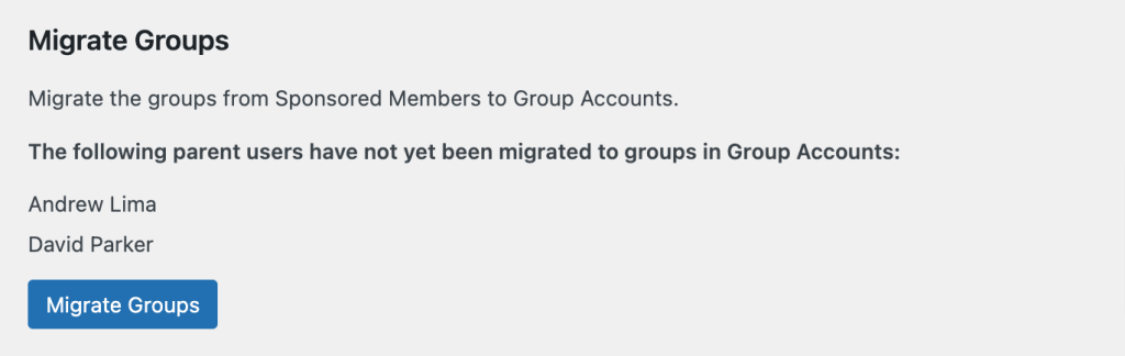 This is a screenshot for the Migrate script to migrate groups from Sponsored Members to Group Accounts.