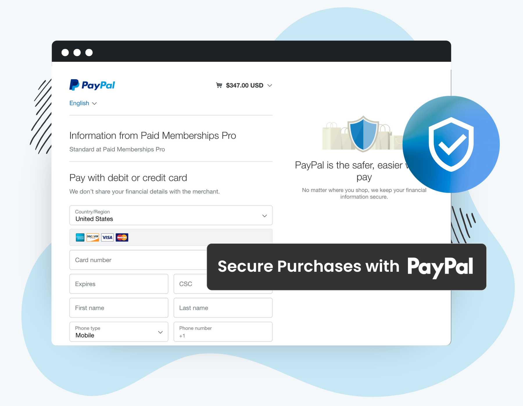 Example of Stripe Checkout prebuilt payment page for a recurring $18 per month membership level