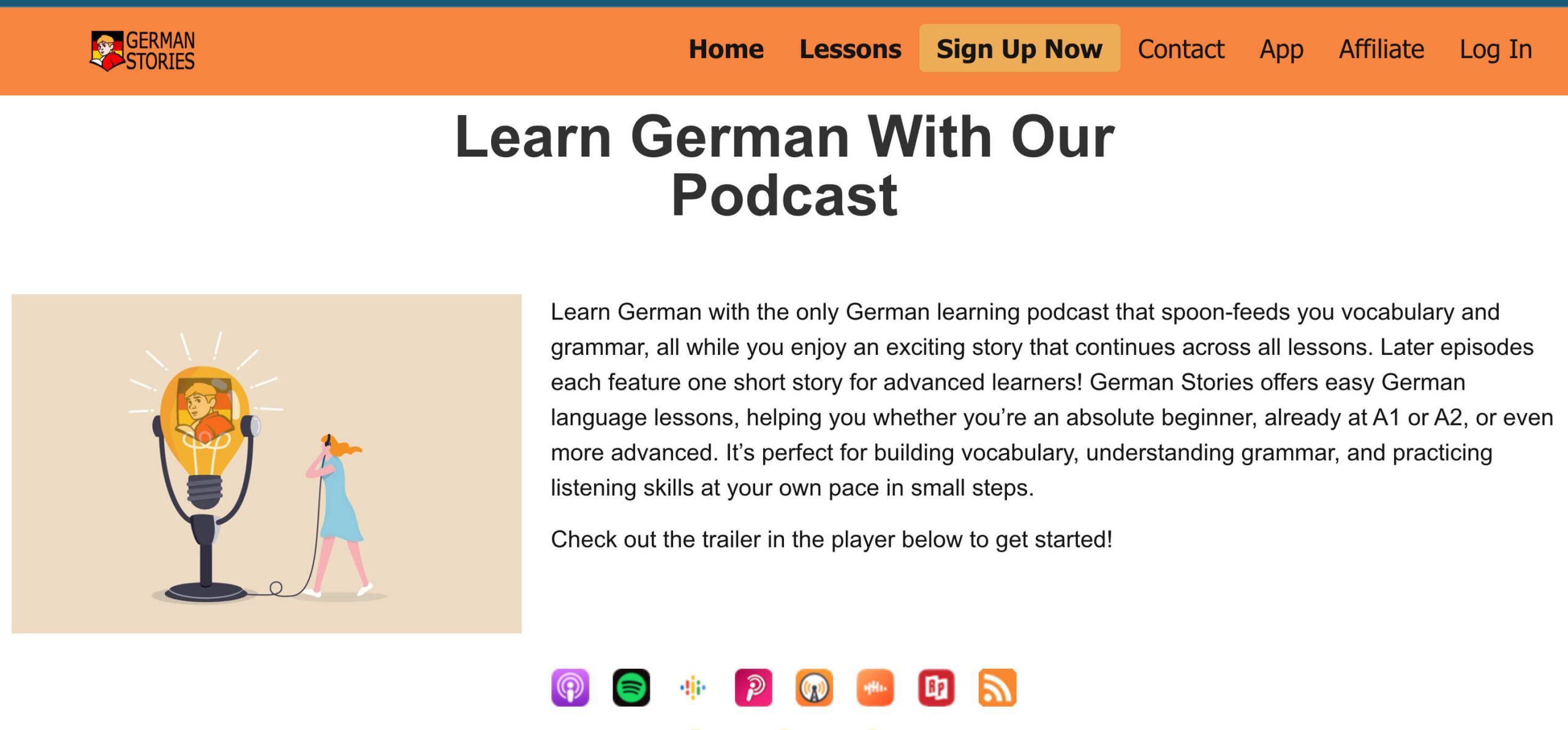 Graphic of Learn German podcast